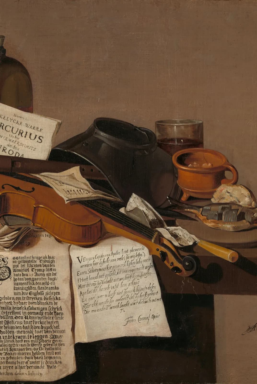 Stilleven met een exemplaar van De Waere Mercurius – Anthony Leemans