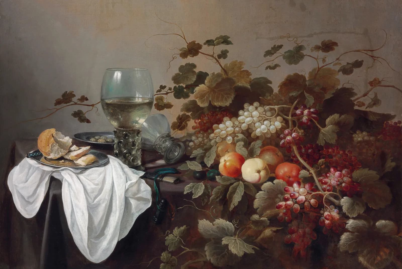 Stilleven met fruit en roemer – Pieter Claesz