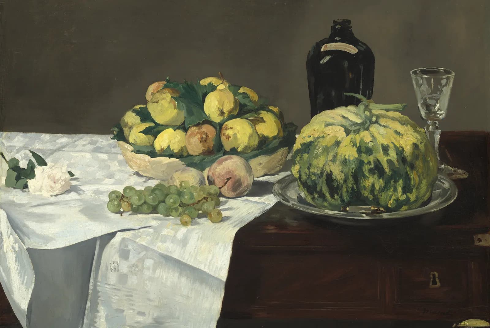 Stilleven met meloen en perziken – Édouard Manet