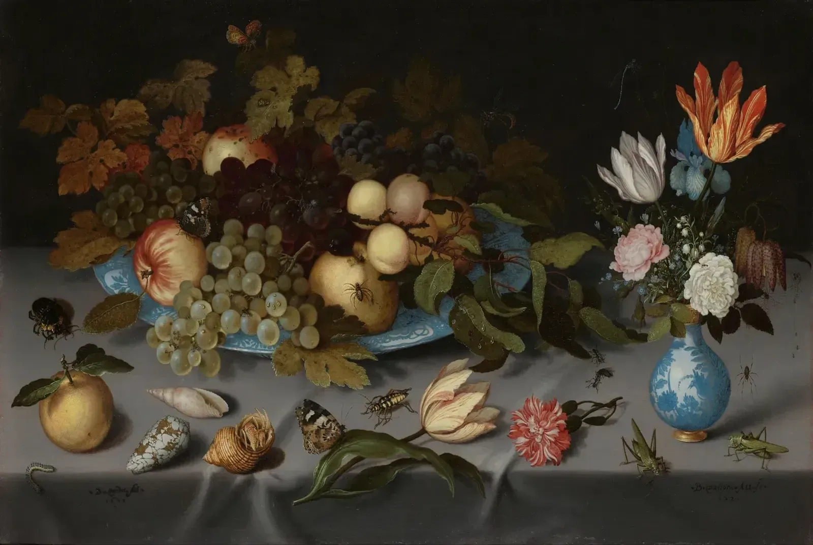 Stilleven met vruchten en bloemen – Balthasar van der Ast