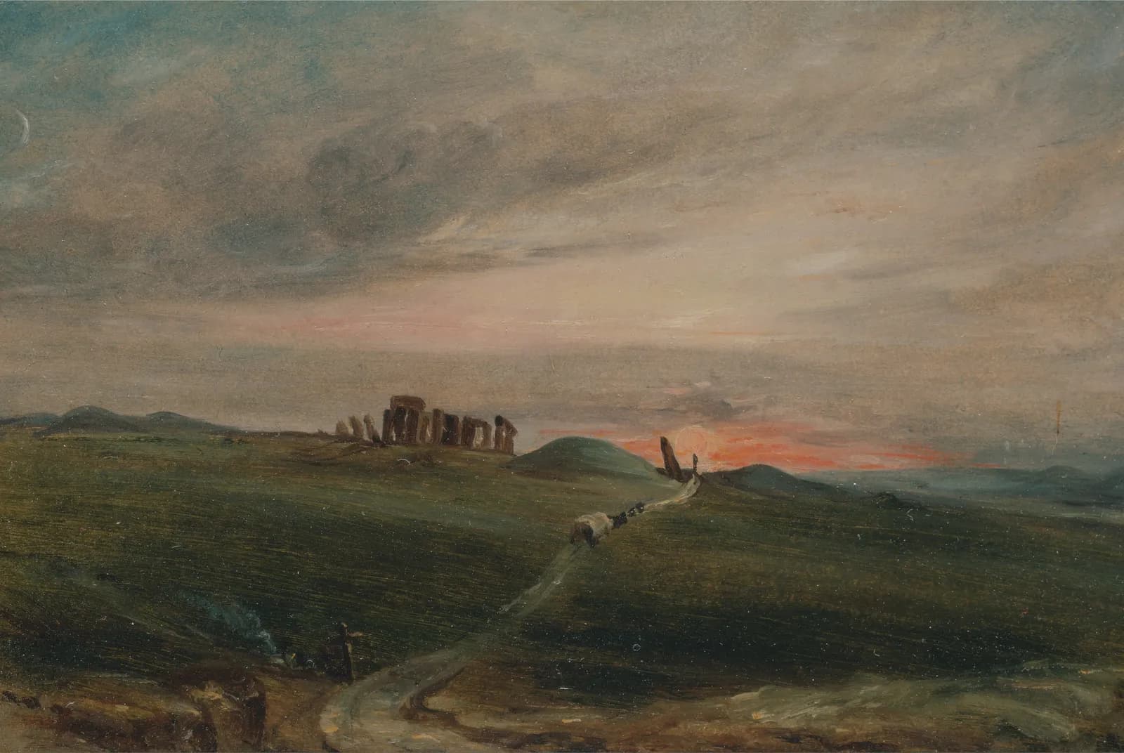 Stonehenge bij zonsondergang – John Constable