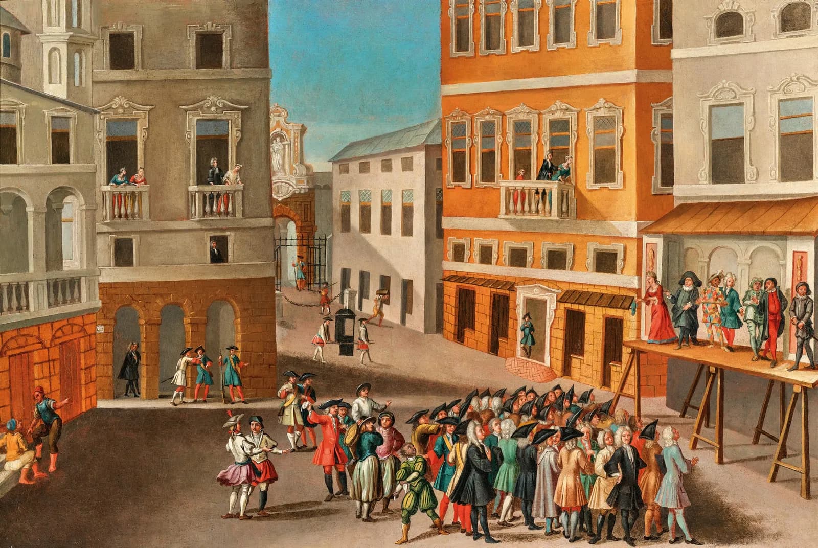 Straatleven in de stad – Jan van der Heyden