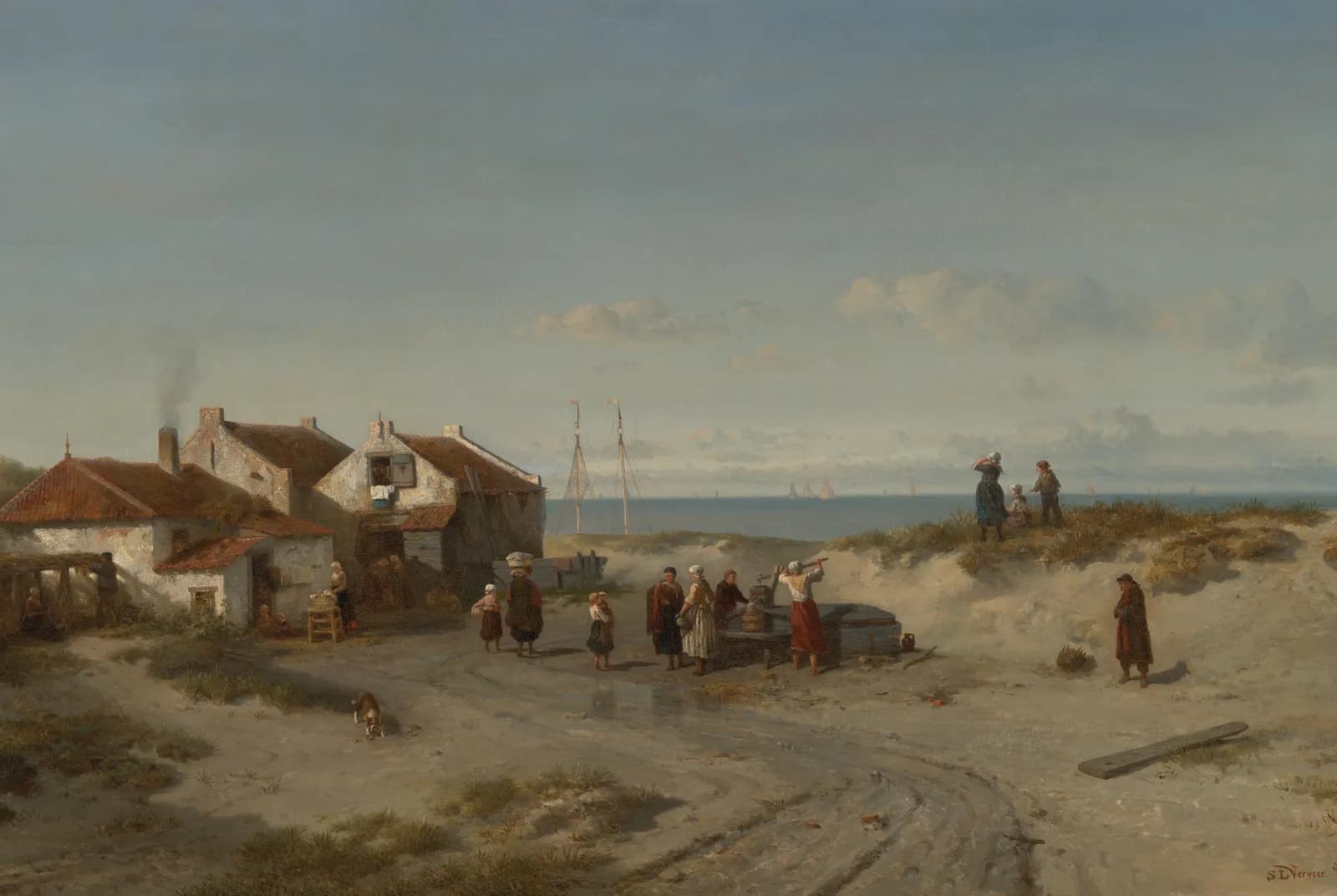 Strandgezicht bij Noordwijk aan Zee – Salomon Leonardus Verveer