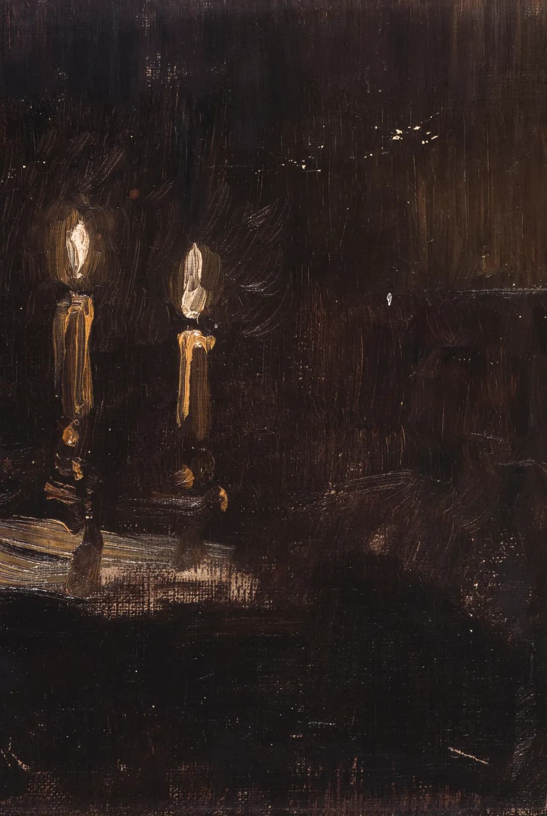 Studie van brandende kaarsen in kandelaars – Peder Severin Krøyer