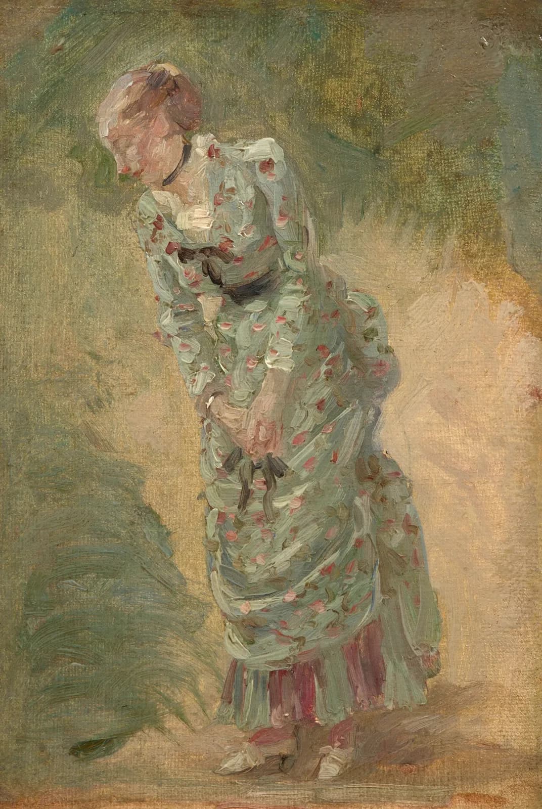 Studie van een vrouw met bloemen – Marie Bracquemond