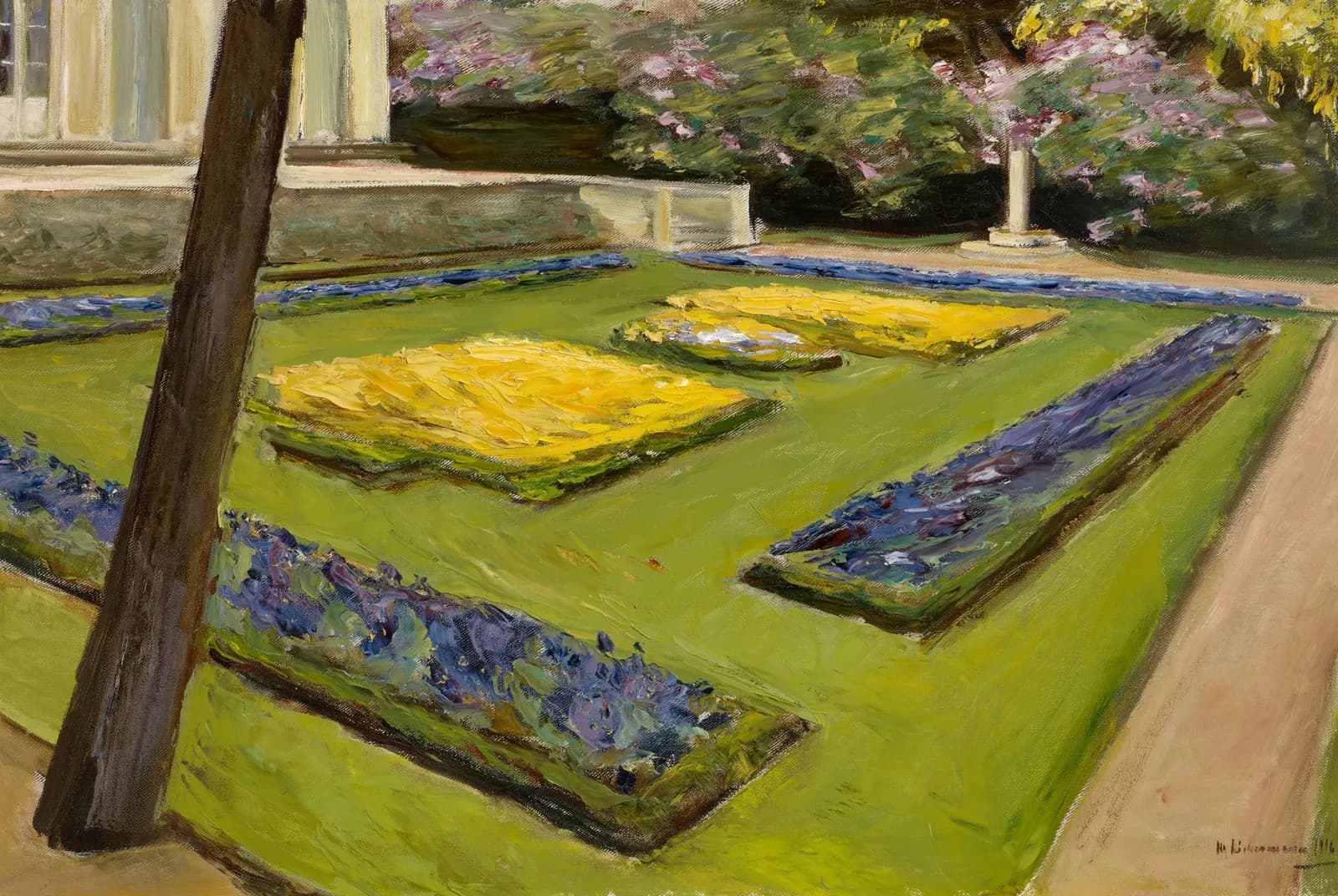 Terras in de tuin bij de Wannsee, gezicht naar het noordwesten – Max Liebermann