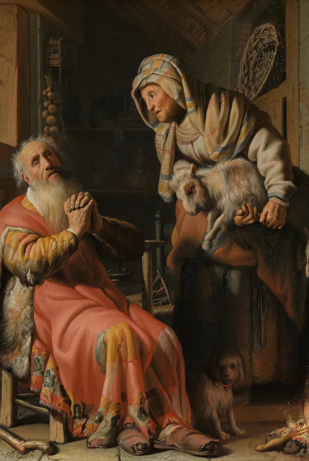 Tobit en Anna met het bokje – Rembrandt van Rijn