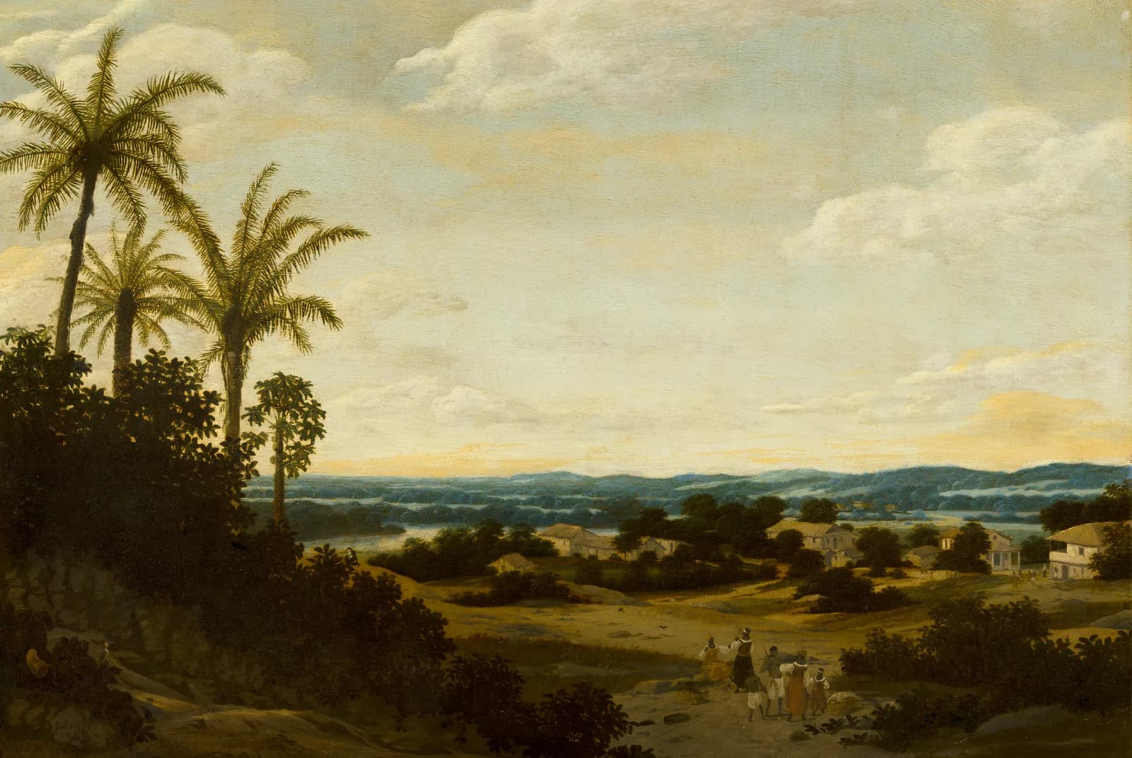Tropisch landschap met figuren – Frans Post