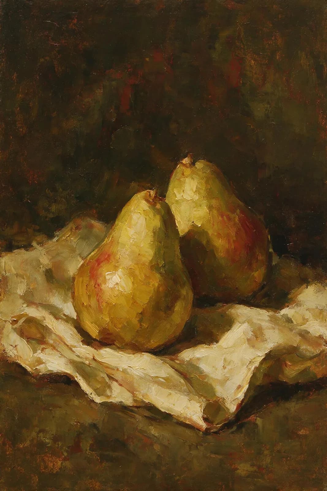 Twee peren op een doek
