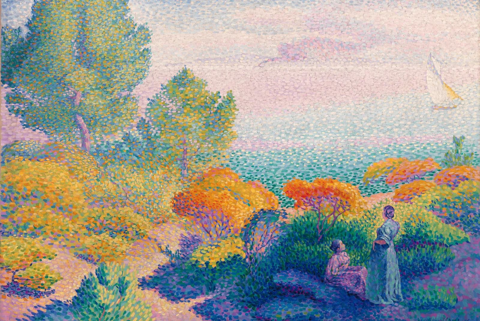 Twee vrouwen aan de Middellandse Zee – Henri-Edmond Cross