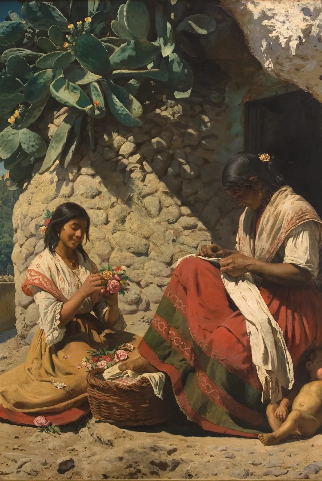 Twee vrouwen voor hun woning – Peder Severin Krøyer