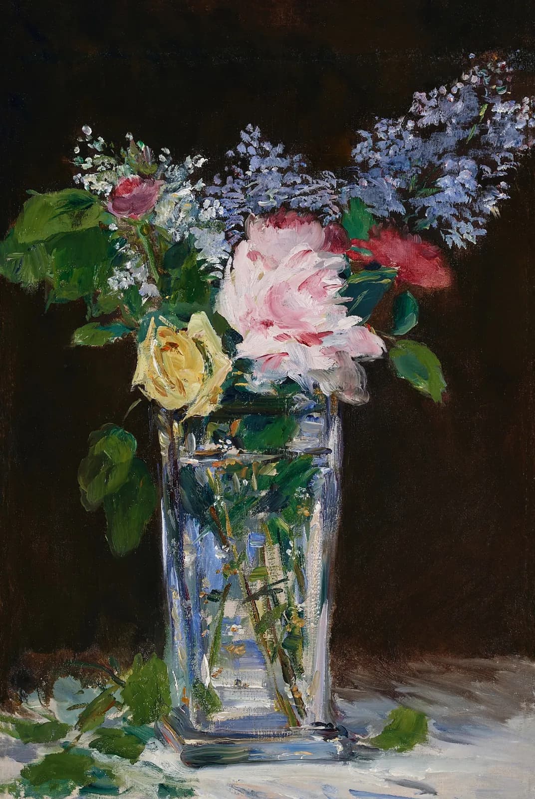Vaas met rozen en seringen – Édouard Manet