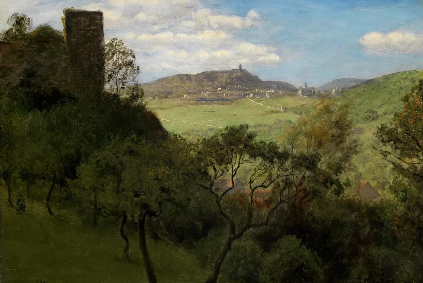 Vallei met kasteel en dorp – Hans Thoma