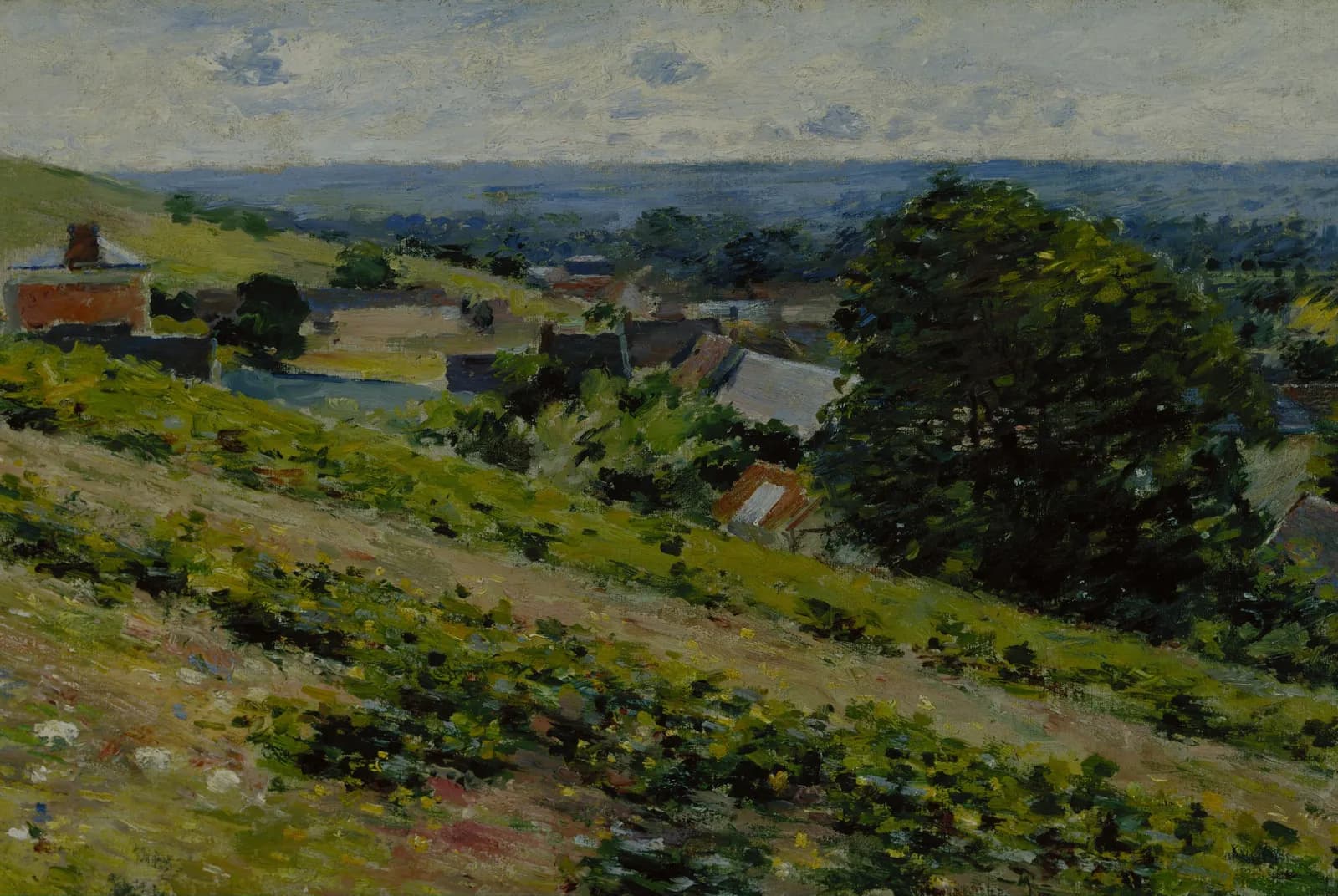 Vanaf de heuvel, Giverny – Theodore Robinson