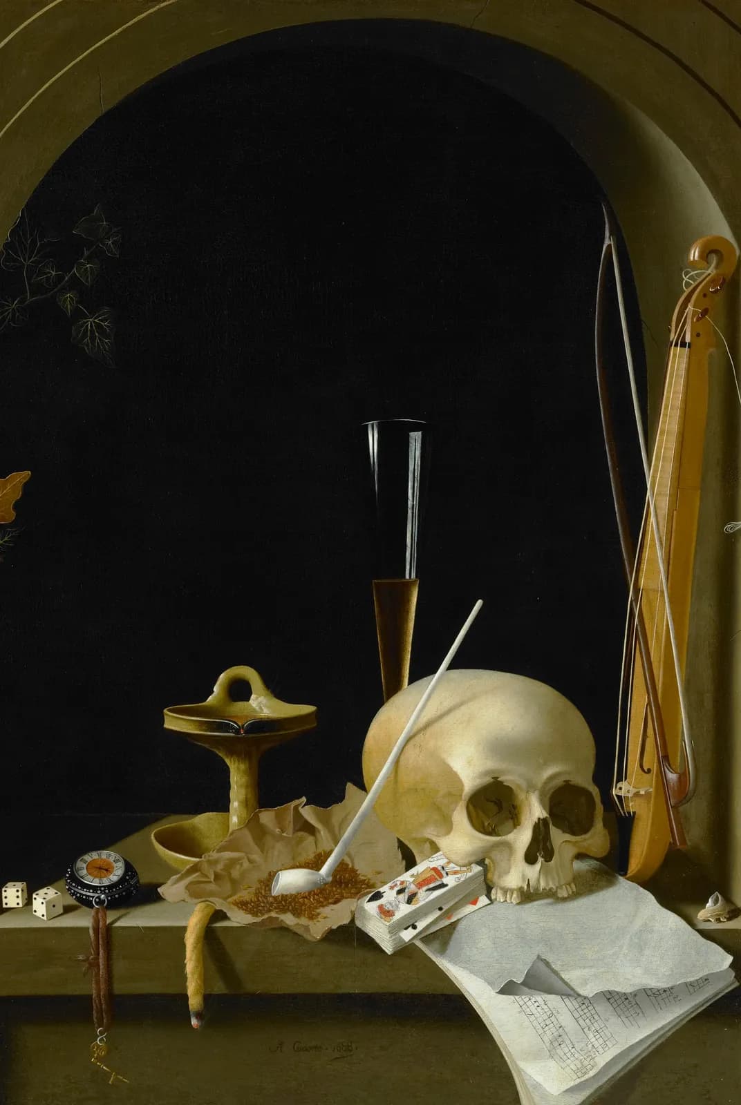 Vanitasstilleven in een nis – Adriaen Coorte