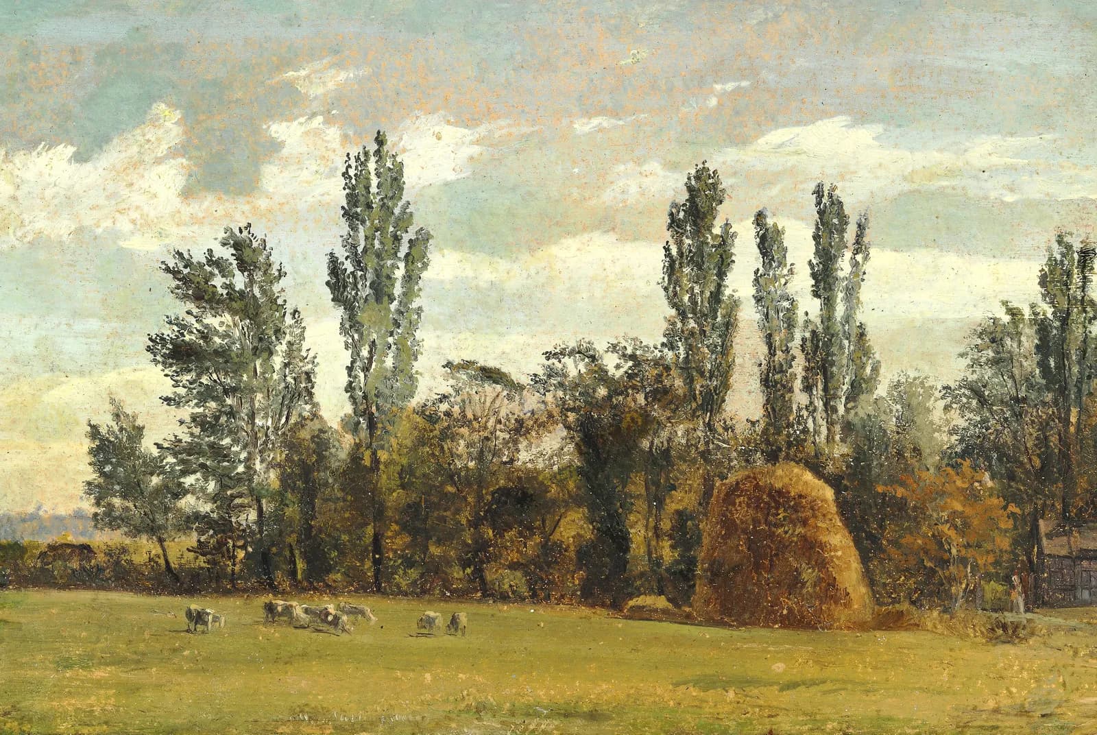 Veld met hooiberg – Christen Købke