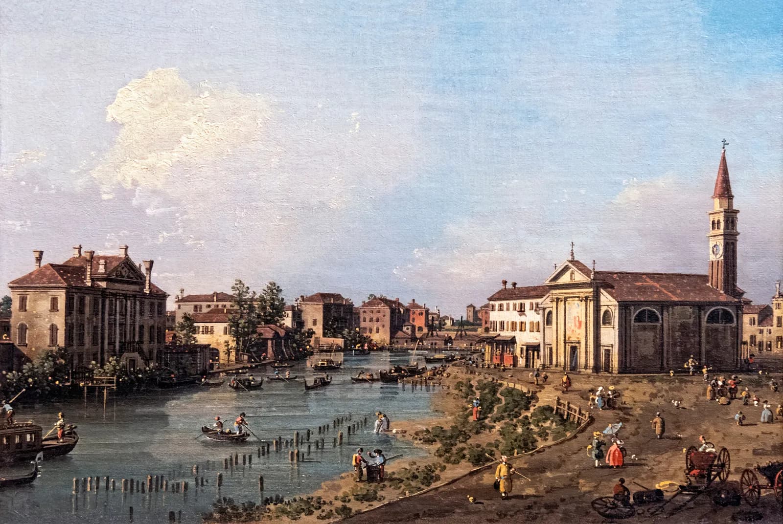 Venetiaanse gracht met levendig tafereel – Canaletto