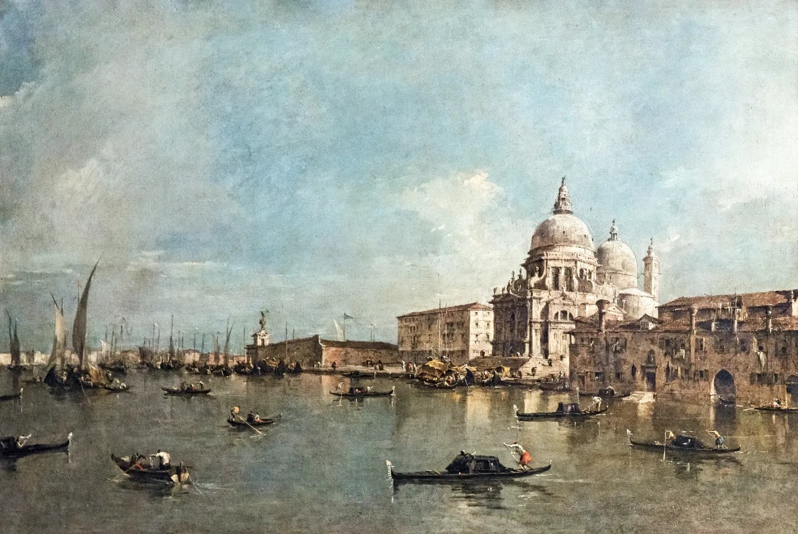 Venetiaanse gracht met Santa Maria della Salute – Francesco Guardi