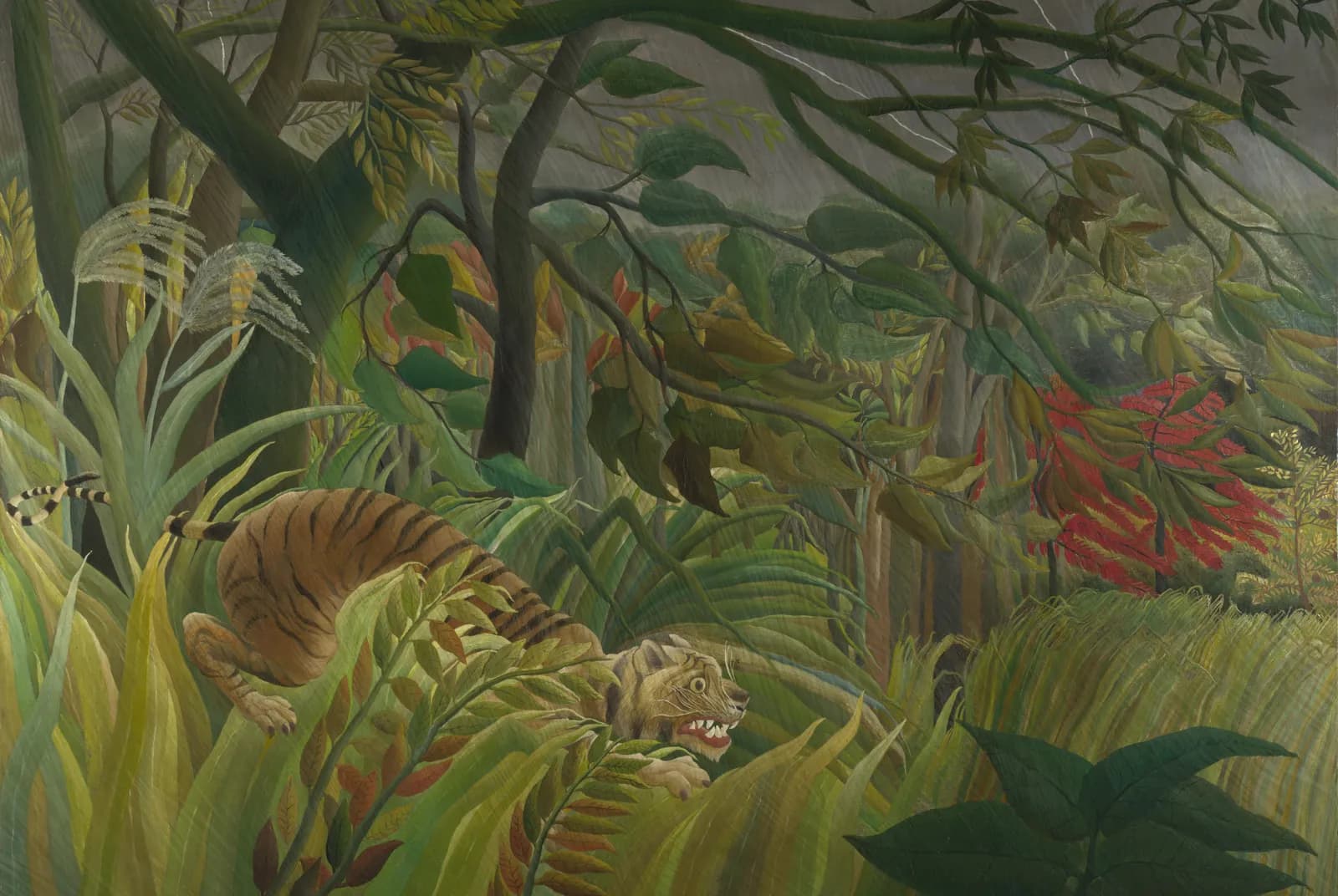 Verrast! (Tijger in een tropische storm) – Henri Rousseau