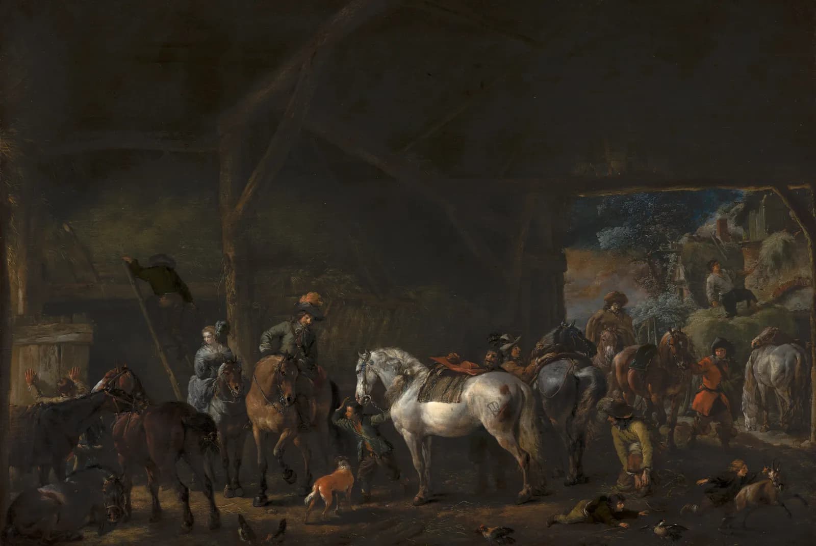 Vertrek uit de stal – Philips Wouwerman
