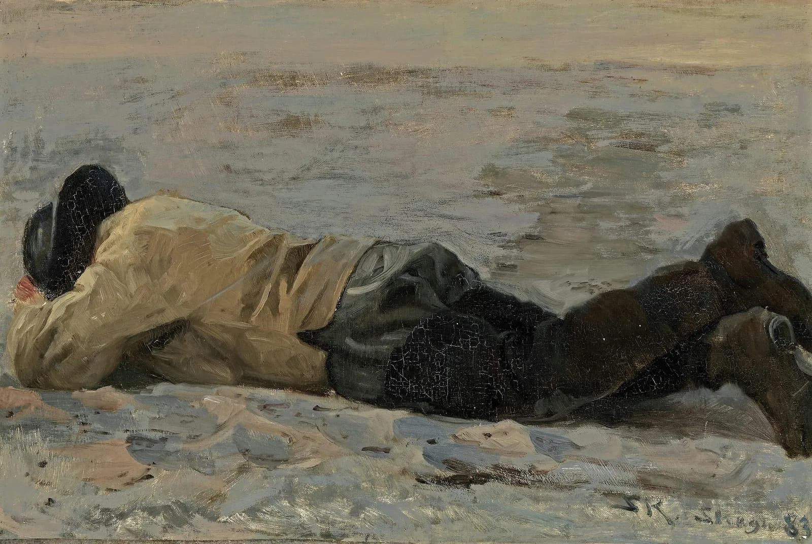 Visser liggend in het zand – Peder Severin Krøyer