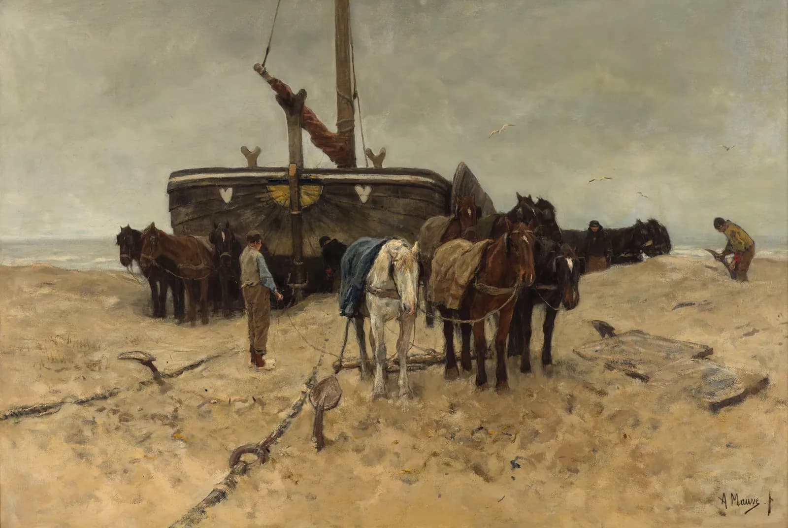 Vissersboot op het strand – Anton Mauve