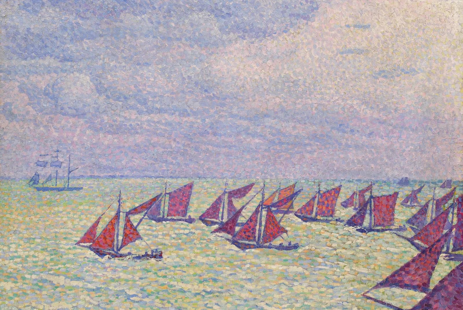 Vissersvloot bij Arnemuiden – Théo van Rysselberghe