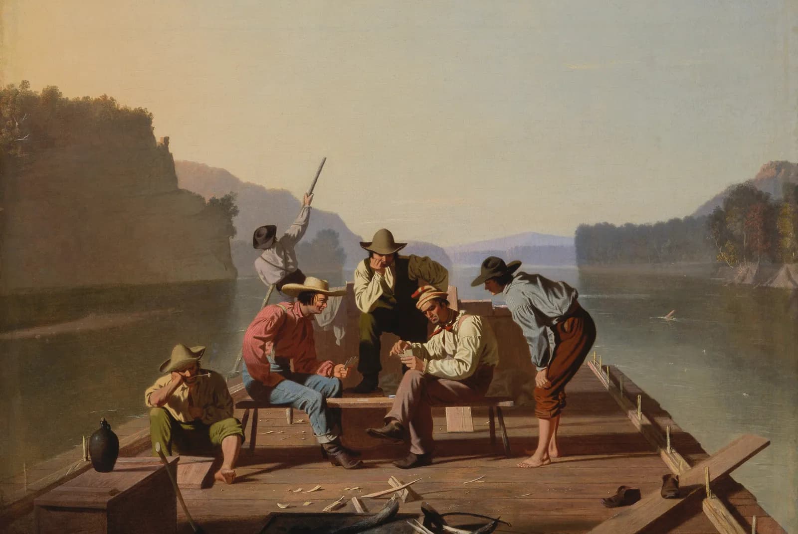 Vlotvaarders aan de kaarttafel – George Caleb Bingham