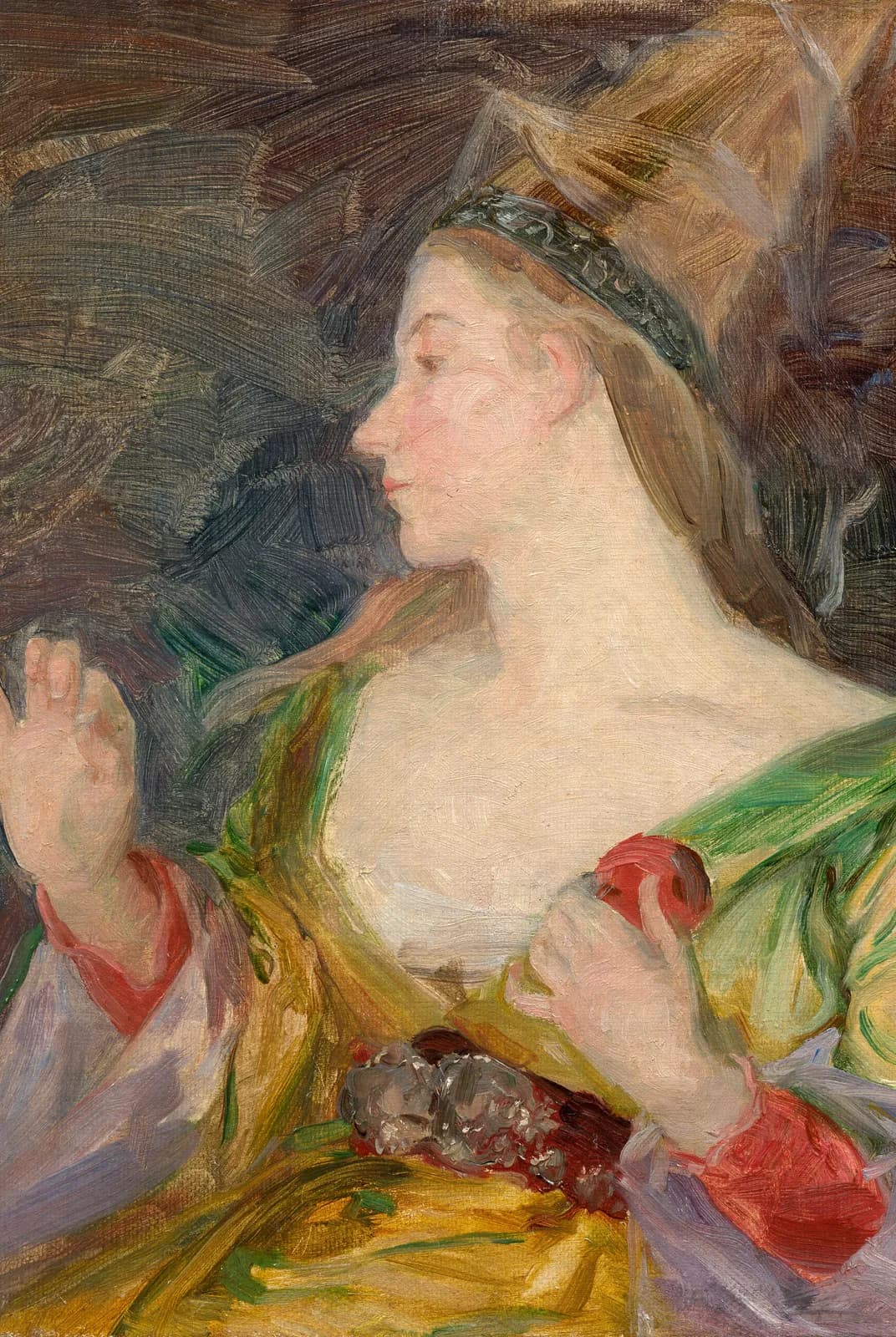 Vrouw met hennin – Marie Bracquemond