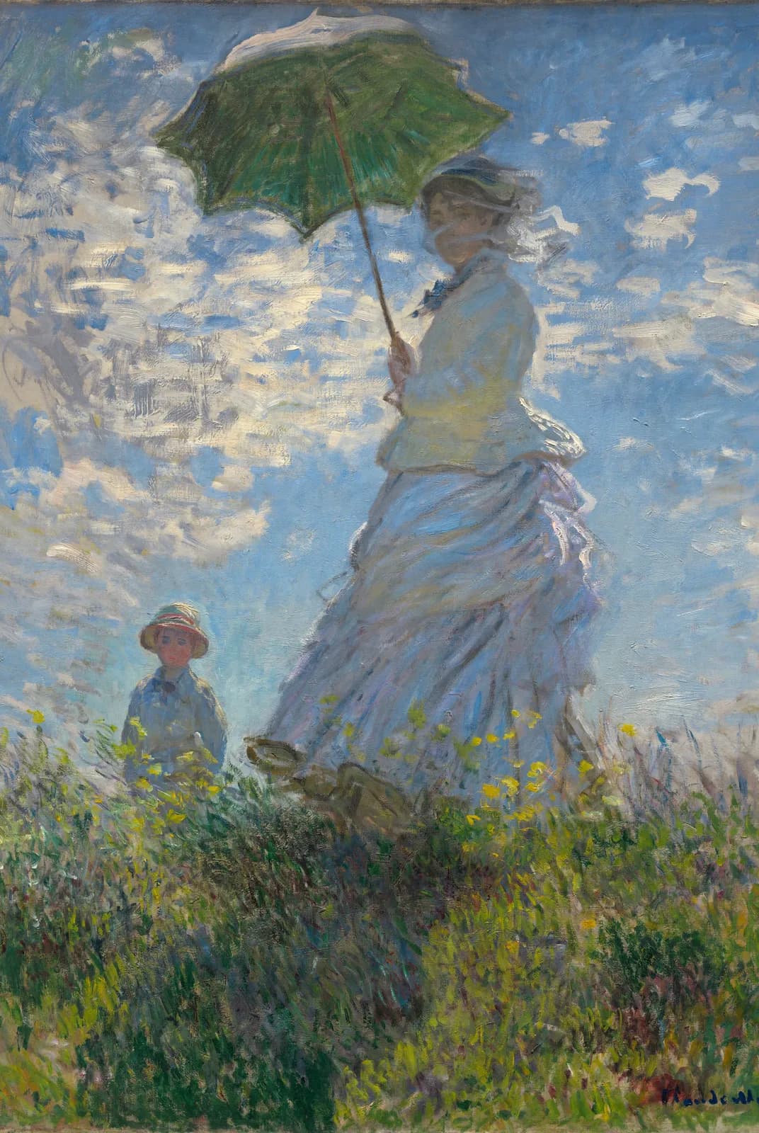 Vrouw met parasol, Madame Monet en haar zoon – Claude Monet