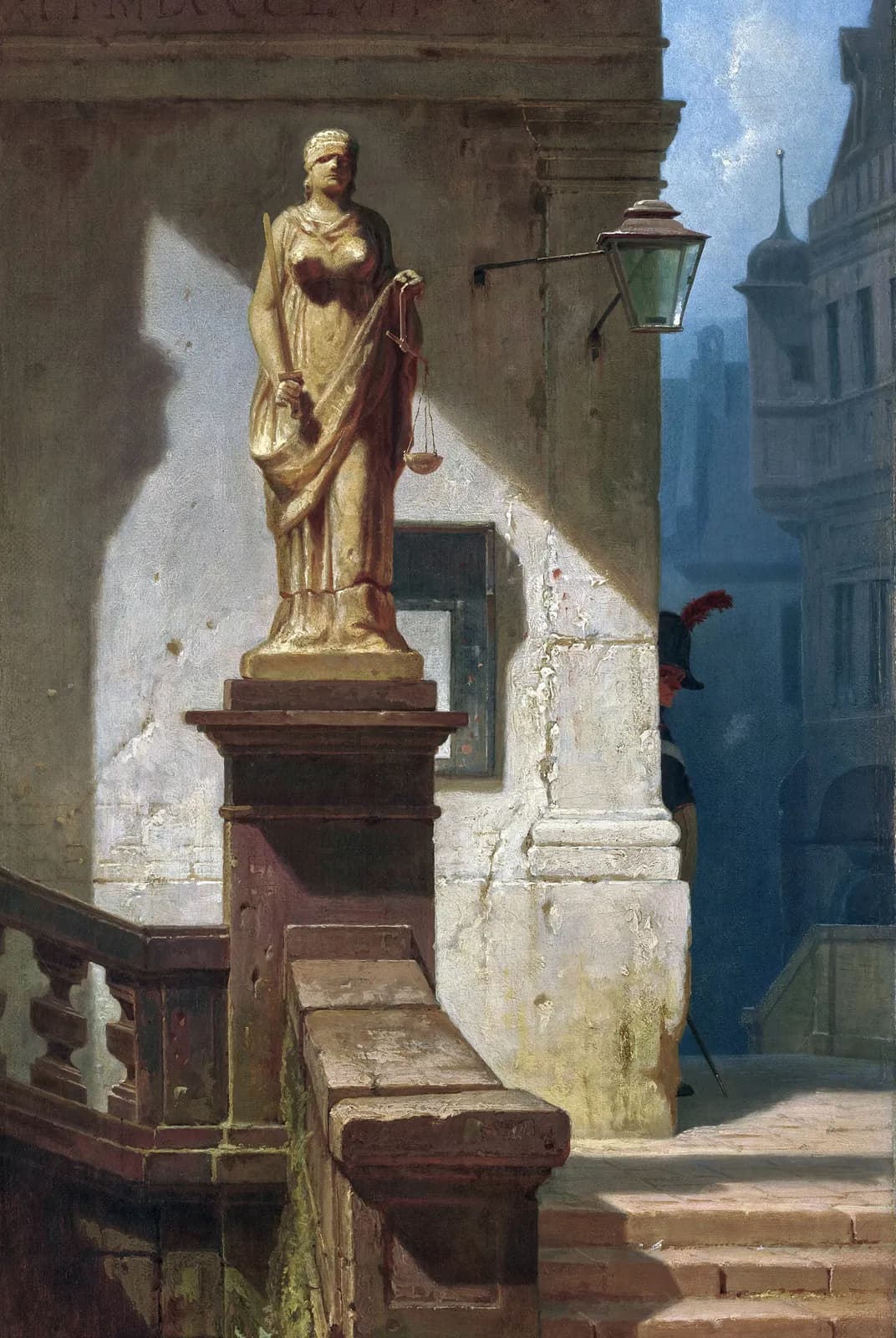 Vrouwe Justitia in de stad – Carl Spitzweg