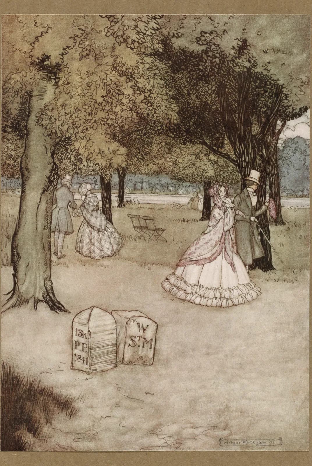 Wandeling in het park – Arthur Rackham