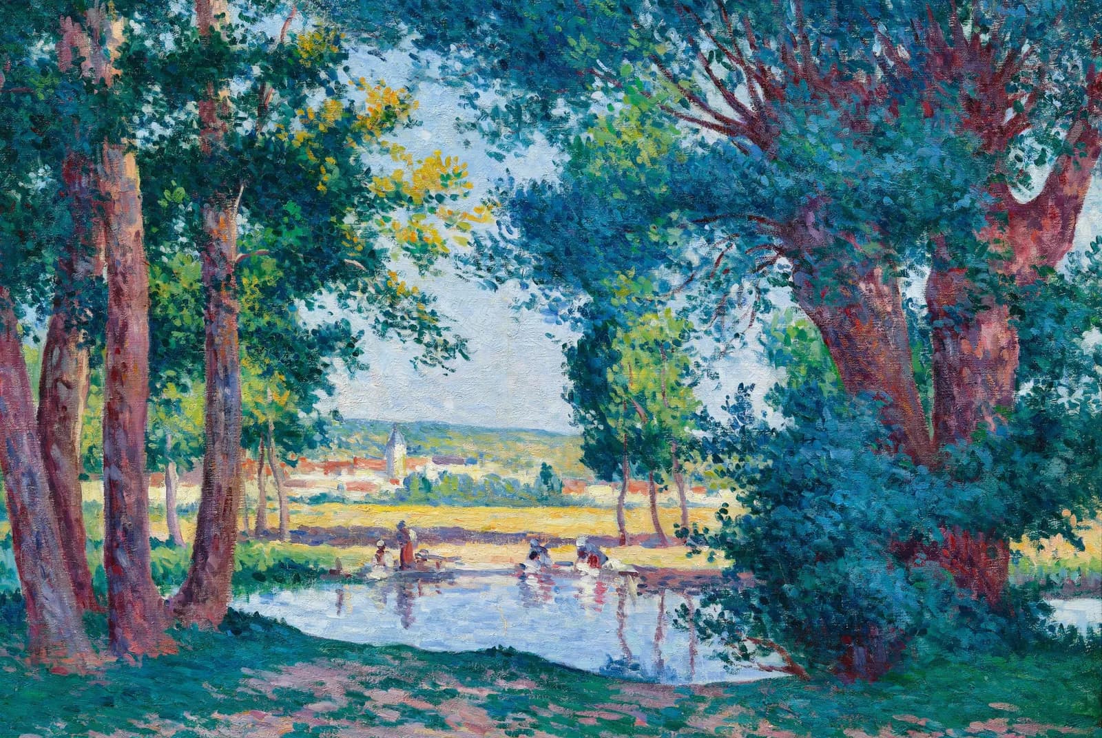 Wassende vrouwen aan de rivier – Maximilien Luce