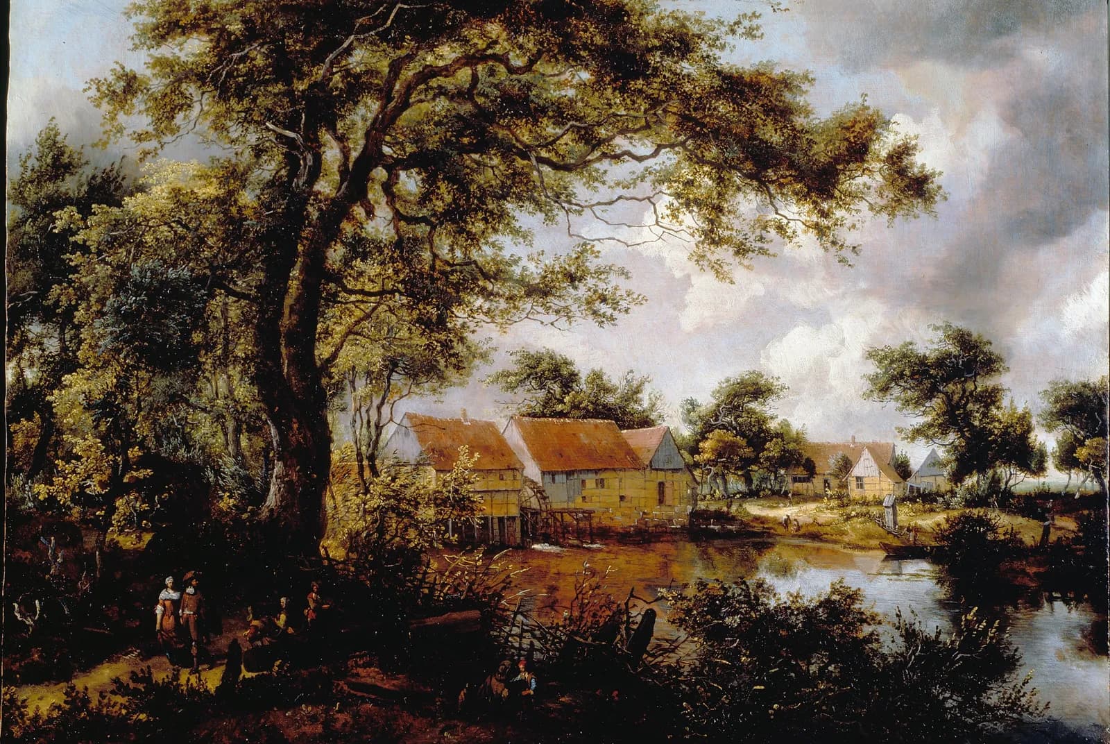 Watermolen langs de bosweg – Meindert Hobbema