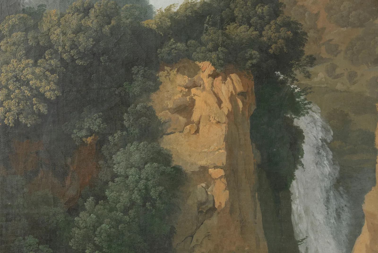 Waterval in een weelderig landschap – Hendrik Voogd
