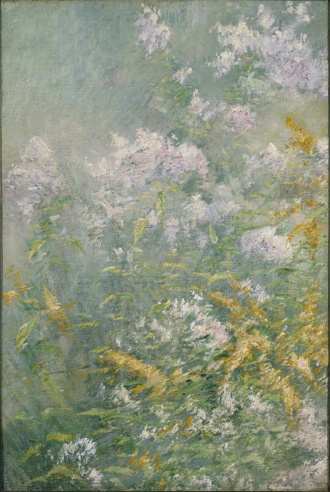 Weidebloemen, guldenroede en asters – John Twachtman
