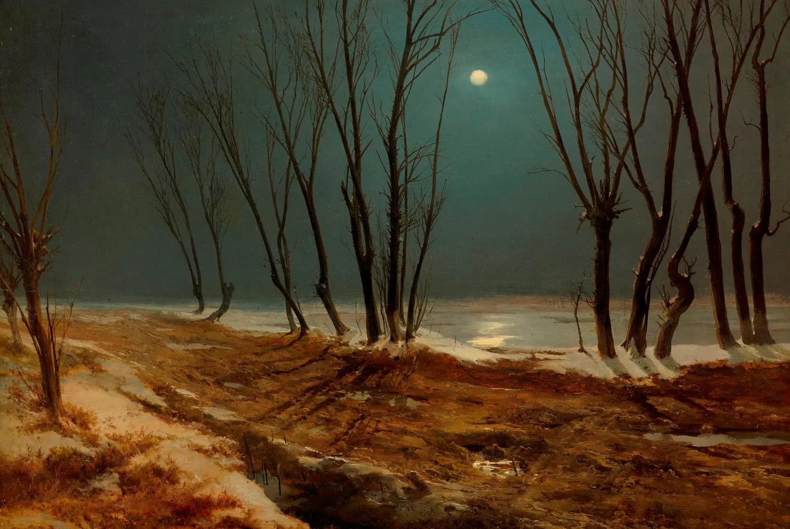 Winterlandschap bij maanlicht – Carl Blechen