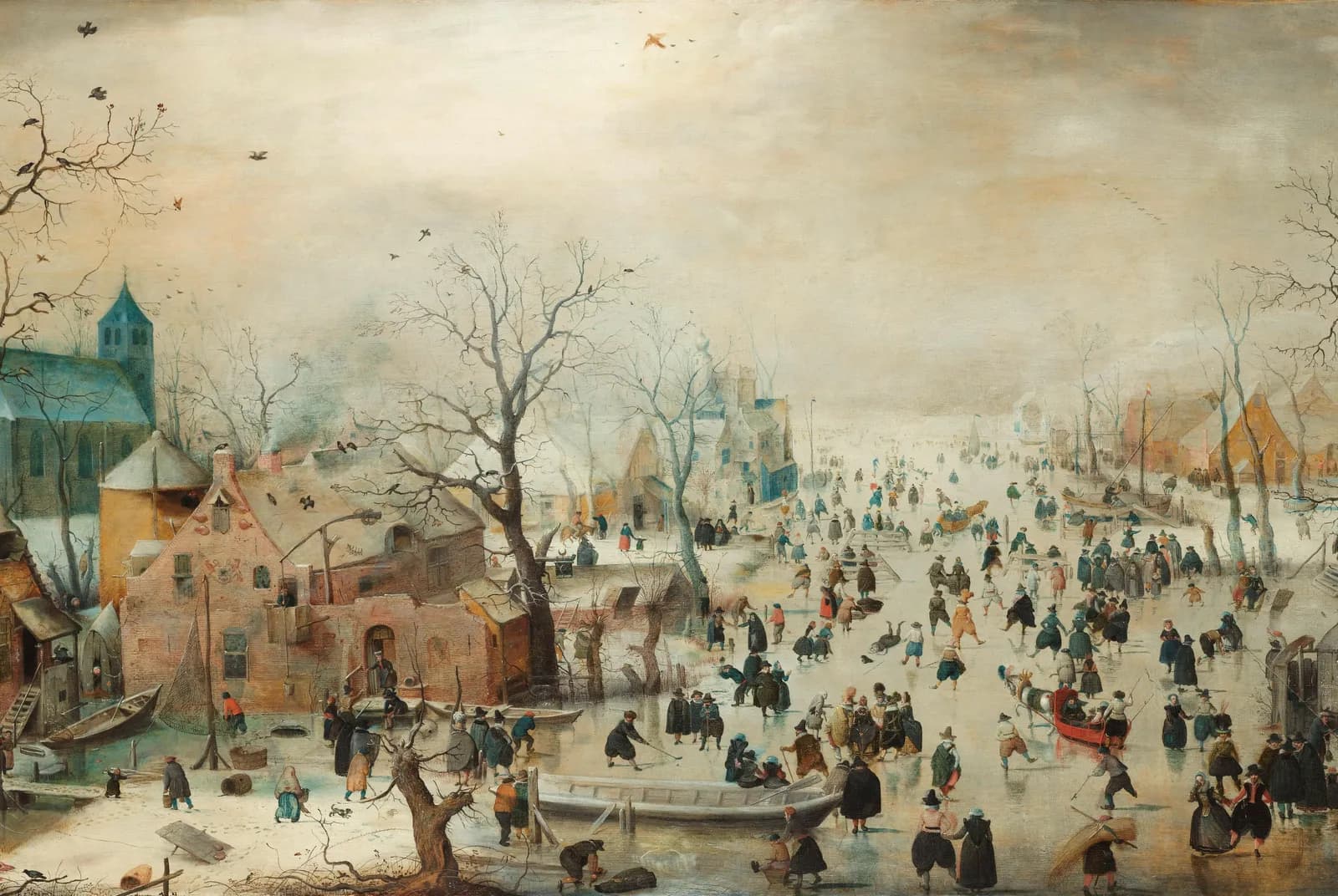Winterlandschap met schaatsers – Hendrick Avercamp