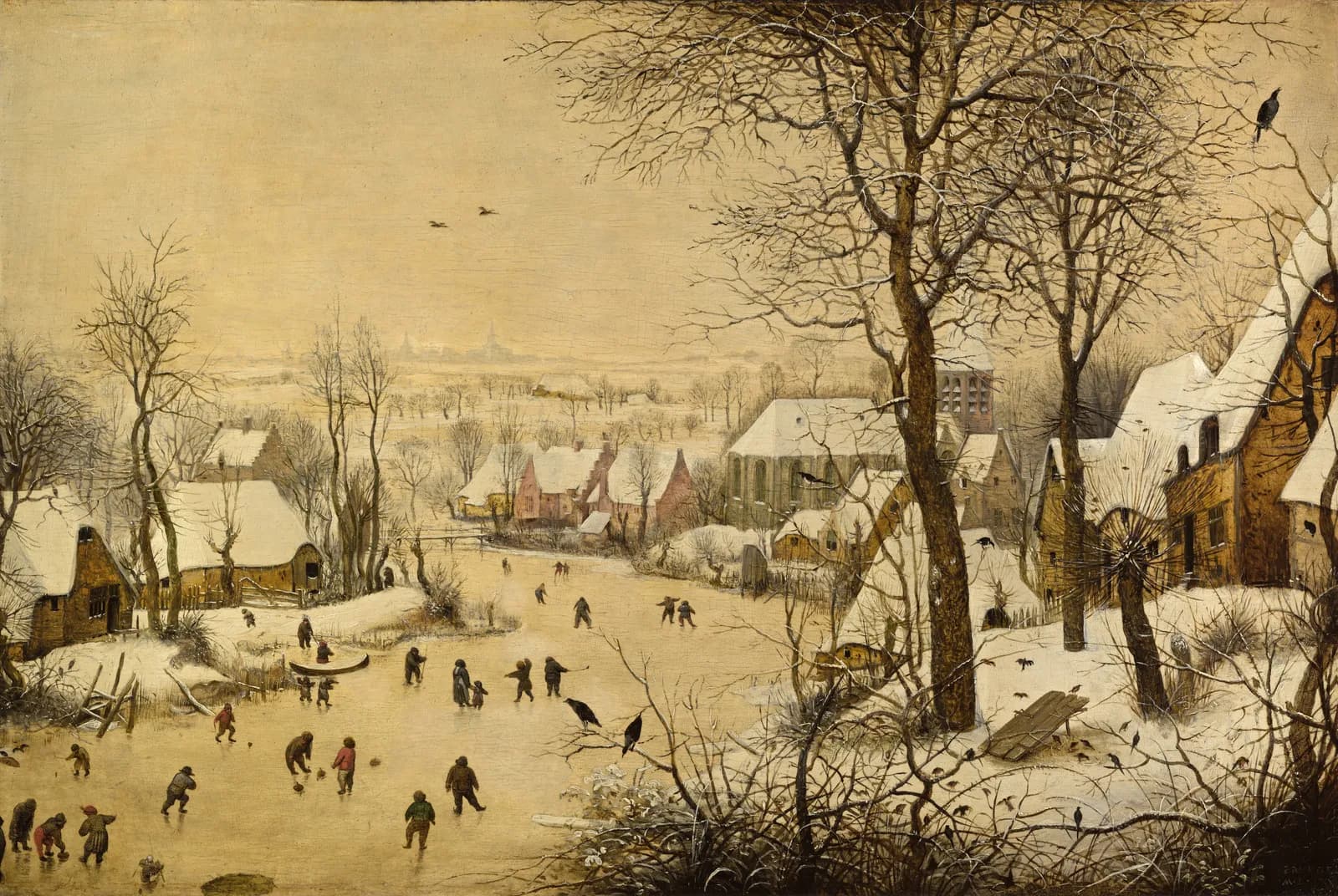 Winterlandschap met schaatsers en vogelknip – Pieter Bruegel de Oude