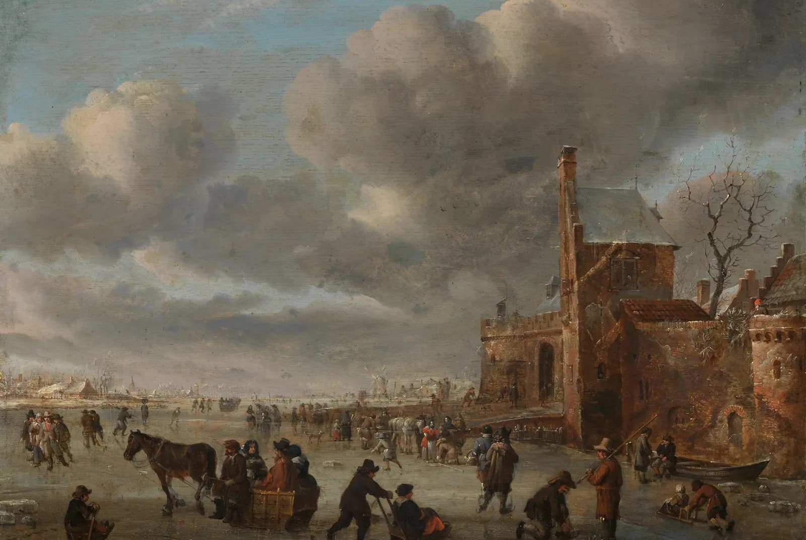 Winterplezier op het ijs bij de stadspoort – Akseli Gallen-Kallela