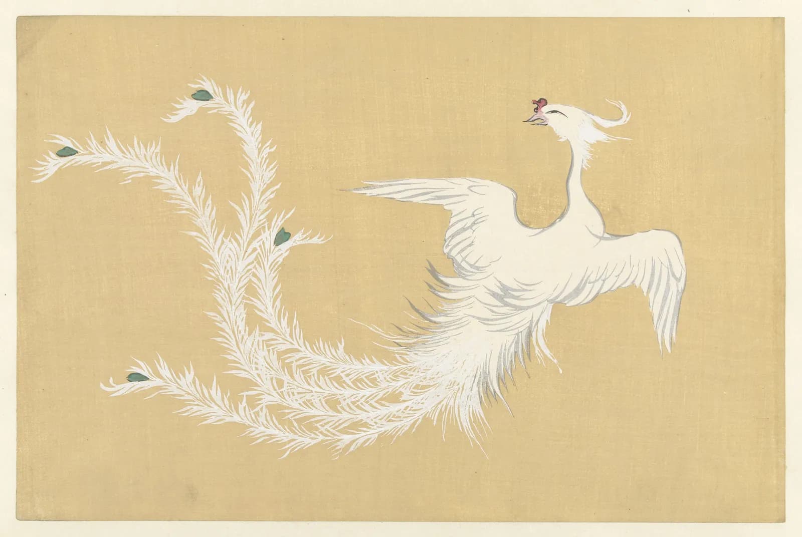 Witte feniks met golvende staartveren – Kamisaka Sekka
