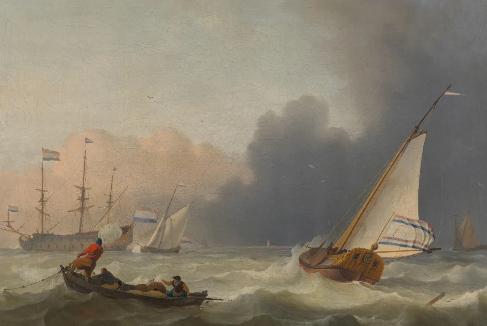Woelige zee met een Nederlands jacht – Bakhuysen
