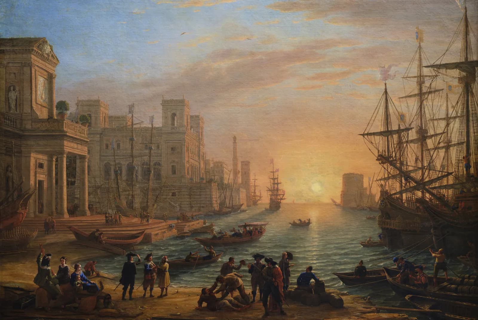 Zeehaven bij ondergaande zon (1639) – Claude Lorrain