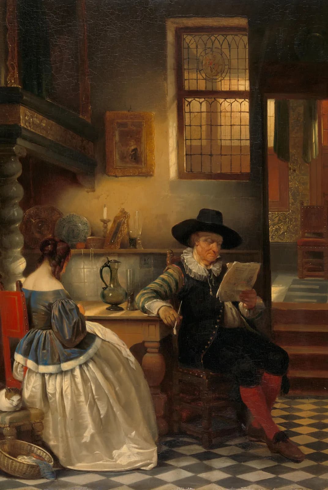 Zeventiende-eeuws binnenhuis – Jan August Hendrik Leys