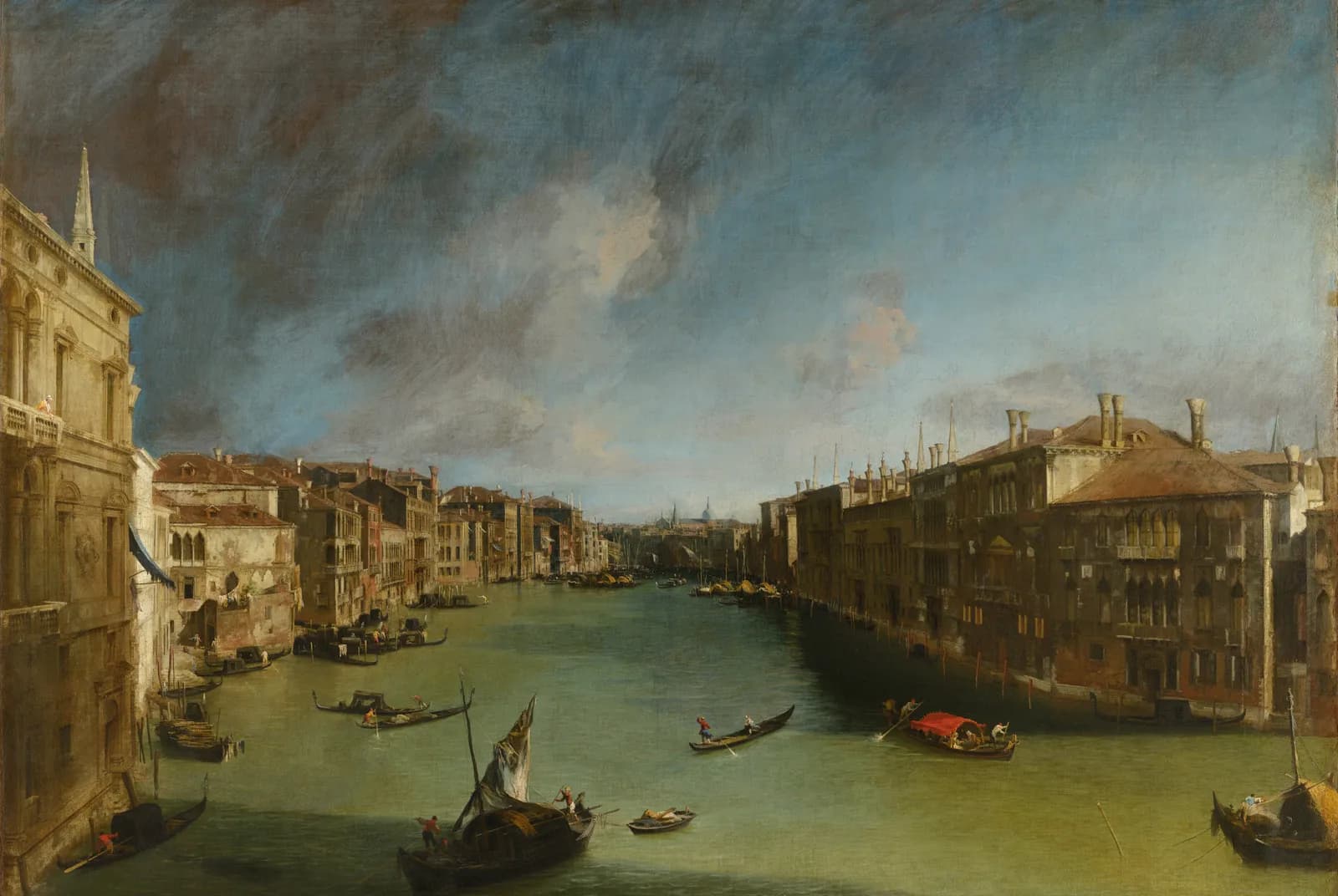 Zicht op de Rialtobrug vanaf Ca' Balbi – Canaletto