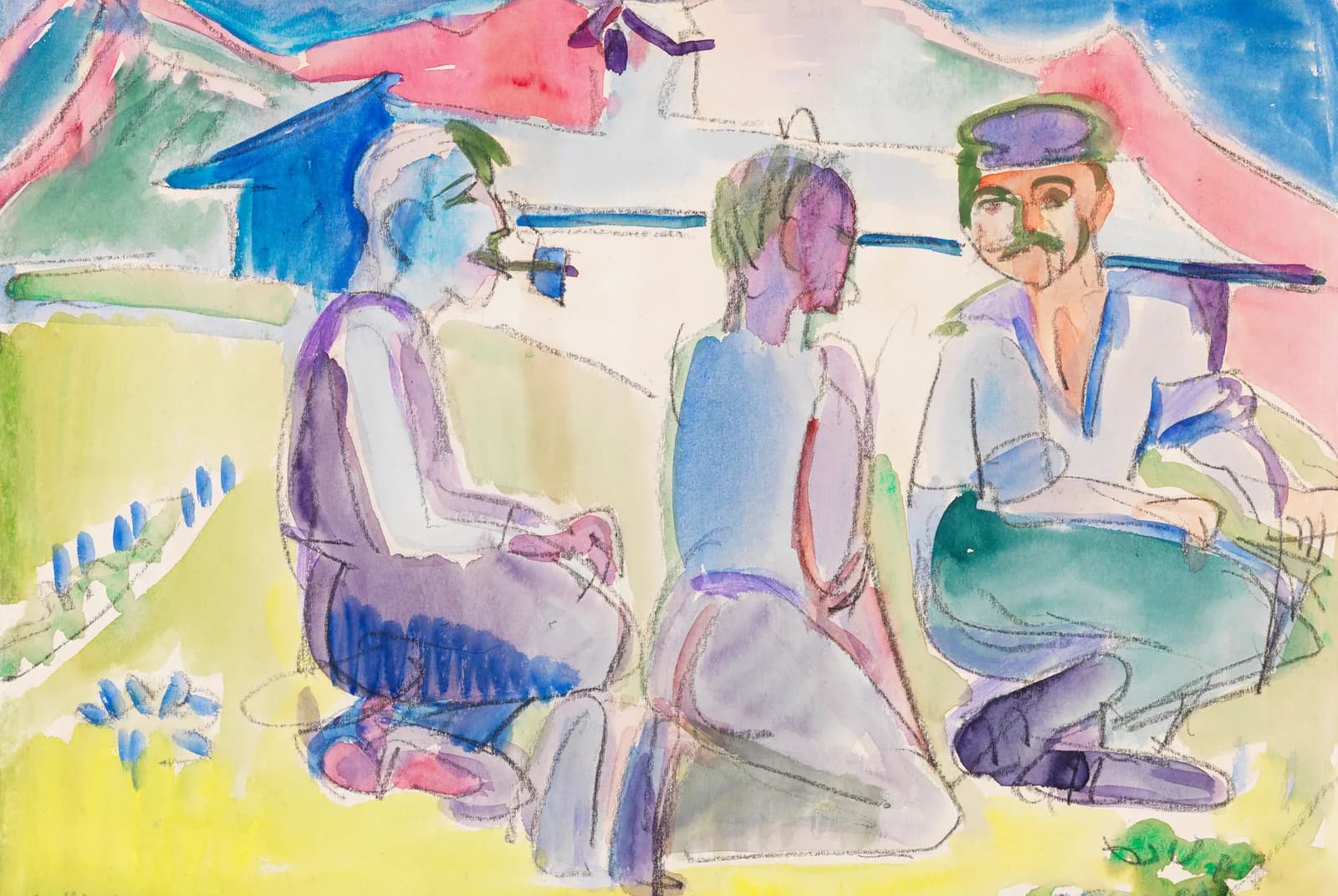 Zittende boeren – Ernst Ludwig Kirchner