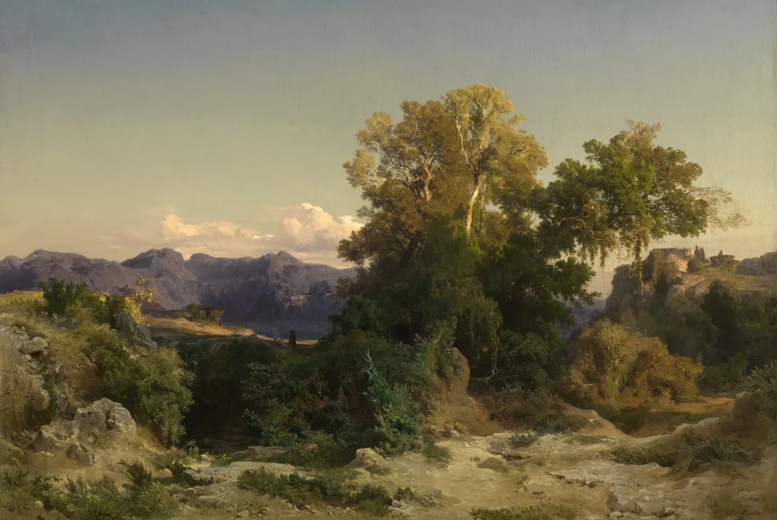 Zonnig berglandschap – Arnold Böcklin