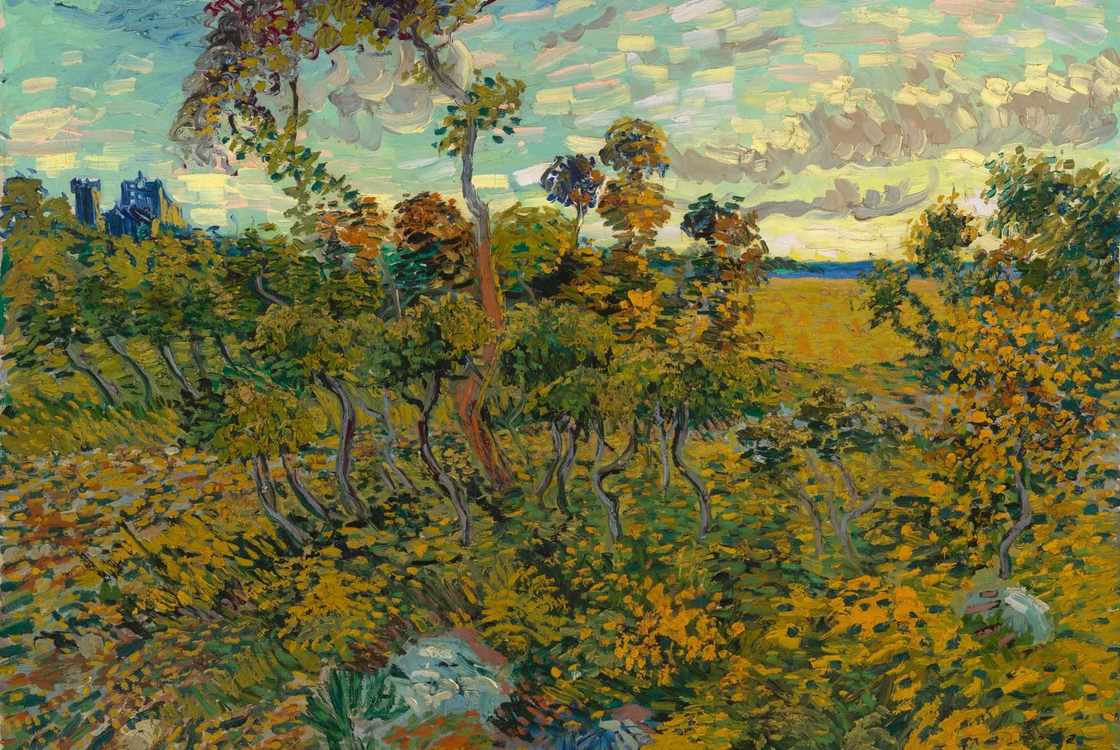 Zonsondergang bij Montmajour – Vincent van Gogh
