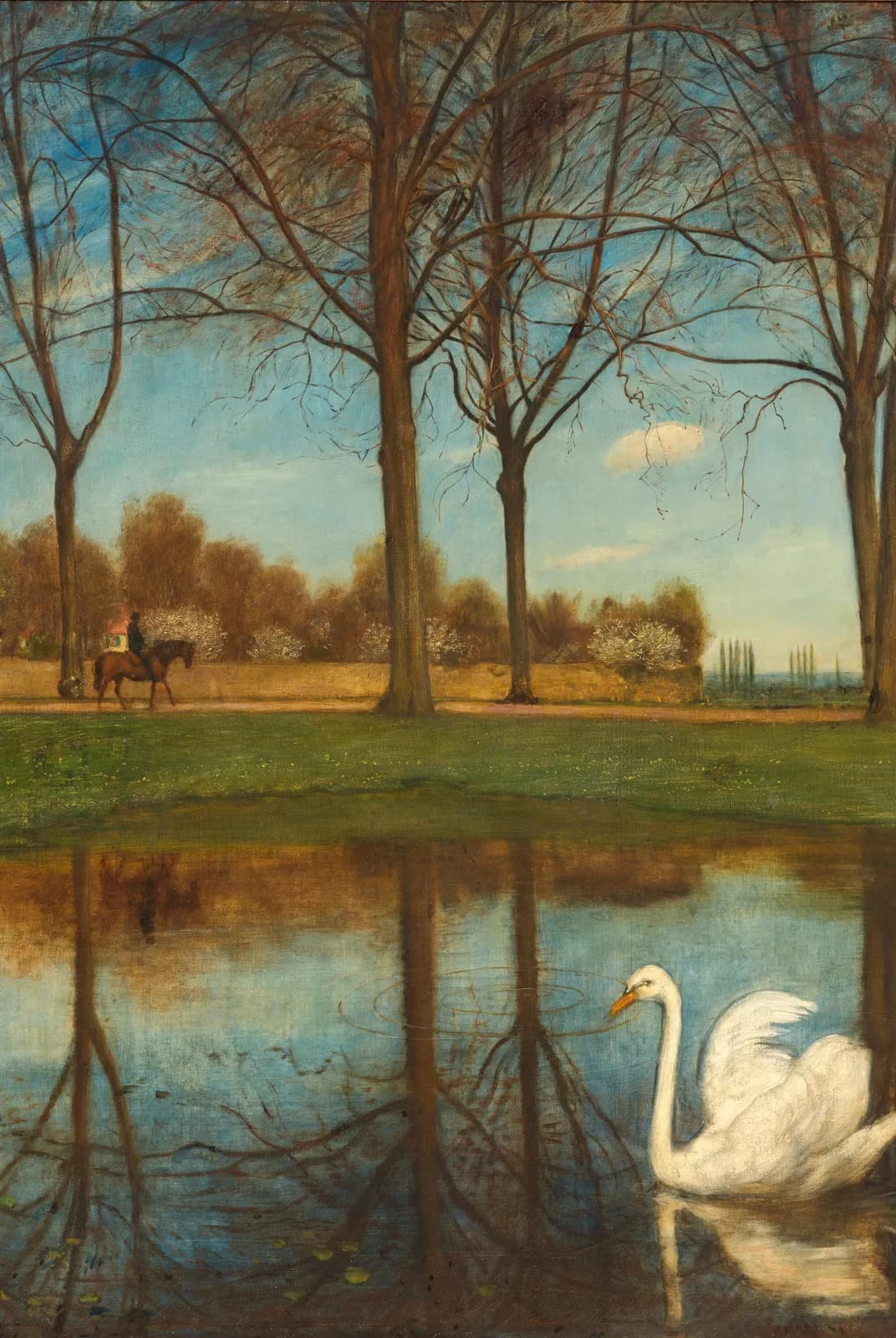 Zwaan in de vijver – Hans Thoma