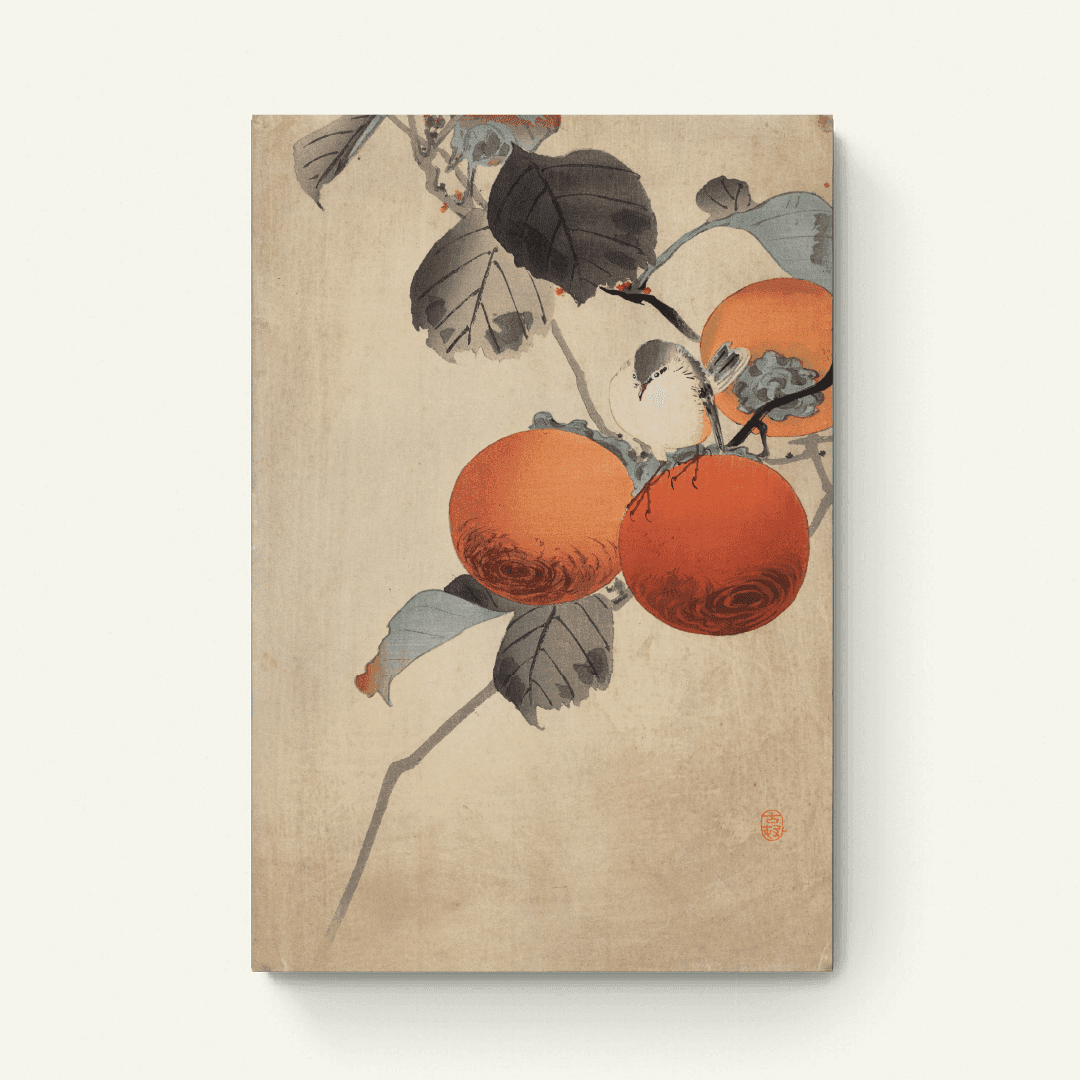 Nuthatcher atop Persimmons – Ohara Koson